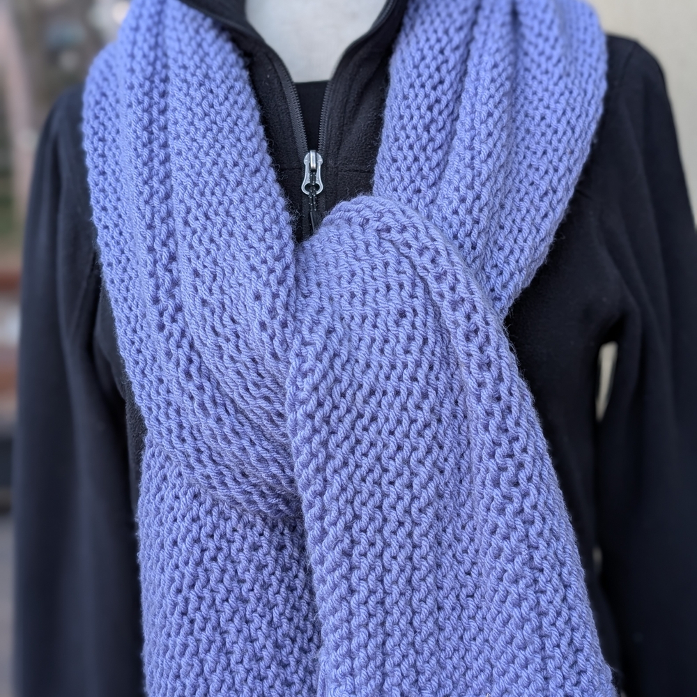 Lavender Chunky Knit Winter Scarf
